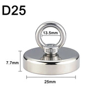 10-800Kg Magnet Salvage Recovery Neodymium with Hook + Gloves + Glue + Rope