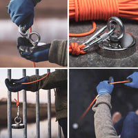 10-800Kg Magnet Salvage Recovery Neodymium with Hook + Gloves + Glue + Rope