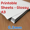Sheet - Printable Glossy - A3 x 0.3mm (1 Per Pack)