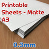 Sheet - Printable Matte - A3 x 0.3mm (1 Per Pack)