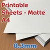Sheet - Printable Matte - A4 x 0.3mm (1 Per Pack)