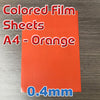 Sheet - Orange Film - A4 x 0.4mm (1 Per Pack)