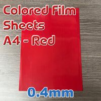 Sheet - Red Film - A4 x 0.4mm (1 Per Pack)