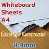 Sheet - Whiteboard Rounded Corners - A4 x 0.4mm (1 Per Pack)