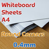 Sheet - Whiteboard Rounded Corners - A4 x 0.4mm (1 Per Pack)